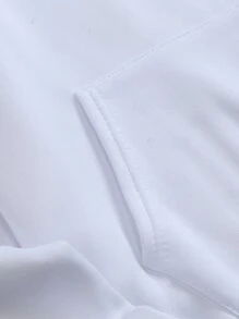 SHEIN EZwear 素色袋鼠口袋加絨內裏連帽衫