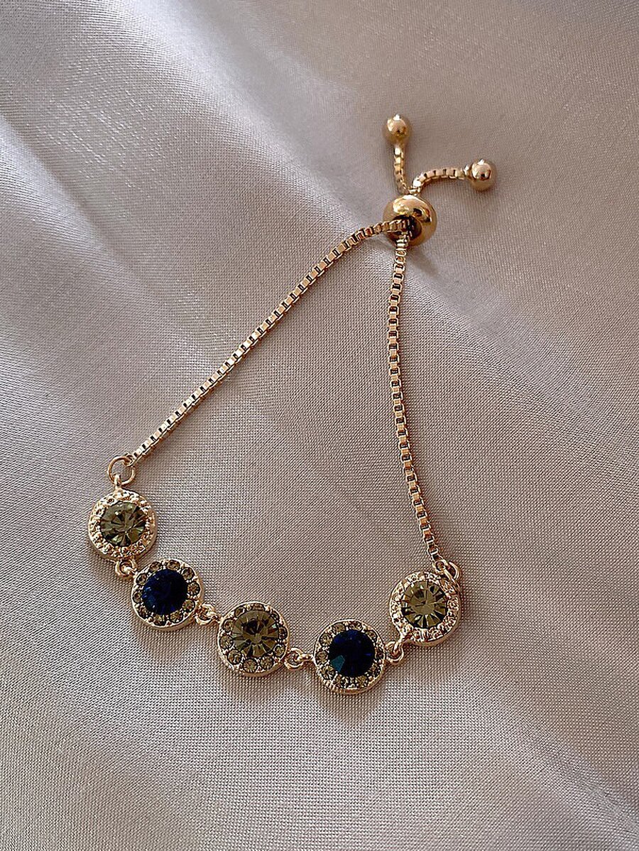 Andkiss Rhinestone Round Decor Bracelet - Multicolor - View 1