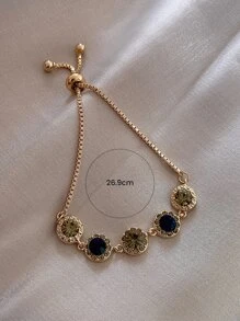 Andkiss Rhinestone Round Decor Bracelet - Multicolor - View 3