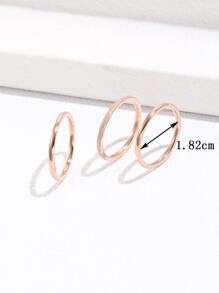 一套时尚情侣个性化三生三世女士不锈钢手饰戒指套装，适合日常佩戴 - 玫瑰金 - 查看 3