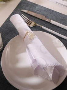 4-30 件珍珠玫瑰餐巾环，适用于婚礼、家居、日常餐桌装饰 - 彩色 - 查看 4