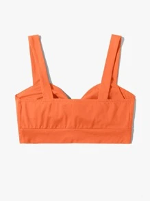 Soleia 前打結素色吊帶短上衣