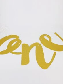 1入組派對橫幅閃光金色字母設計紙拉旗適合派對假期