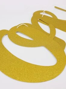 1入組派對橫幅閃光金色字母設計紙拉旗適合派對假期