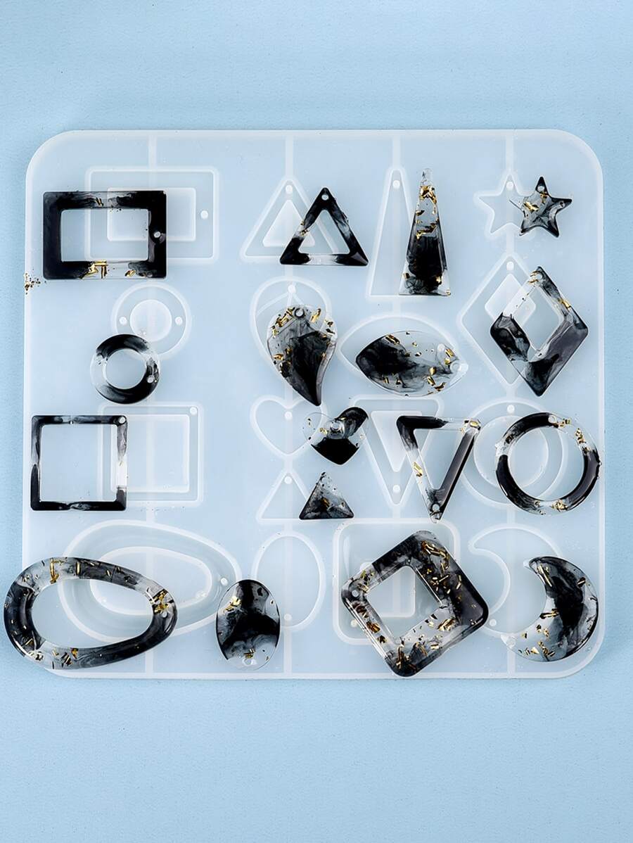 Khuôn silicon tự làm 1 chiếc bông tai - trắng - Xem 1