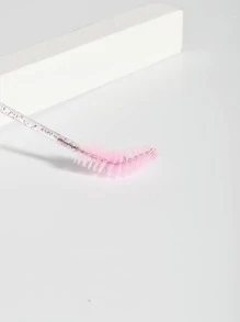 Portable Mascara Brush, 50pcs Mascara Brush, Eyebrow Brush, Eyebrow Brush Spiral Brush Makeup Tool - Pink - View 4