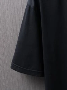 Manfinity Tops Nam Hoạt hình Lá thư Giải trí - màu đen - Xem 4