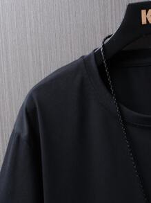 Manfinity Tops Nam Hoạt hình Lá thư Giải trí - màu đen - Xem 8