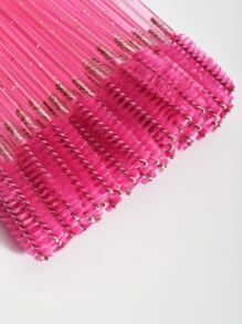 Portable Mascara Brush, 50pcs Mascara Brush, Eyebrow Brush Spiral Brush Makeup Tool,Eyebrow Brush,Eyeshadow Brush,Spoolie,Spoolie Brush - Hot Pink - View 3