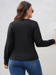 Plus Two Tone Crossover Tee - Multicolor - View 2