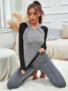 Áo nỉ thể thao tay raglan phối màu tương phản với đường may nổi bật - Nhiều màu - Xem 4