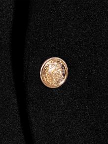 Manfinity Homme Men Lapel Neck Flap Pocket Double Breasted Overcoat - Black - View 4