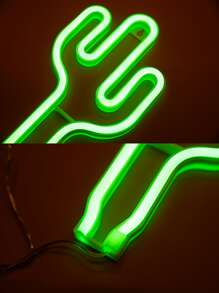 Cactus Shaped Neon Light - Green - View 3
