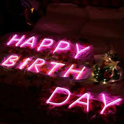 1个字母氛围装饰灯，悬挂式双用途电池盒USB霓虹灯，仙女灯，家居装饰电池+USB字母霓虹灯，节日装饰霓虹数字电池灯，派对装饰霓虹灯造型USB灯，婚礼装饰霓虹灯，房间装饰字母霓虹灯串，露营灯，客厅装饰LED灯