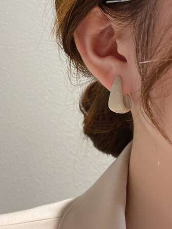 Andkiss 女士纯色几何设计耳环