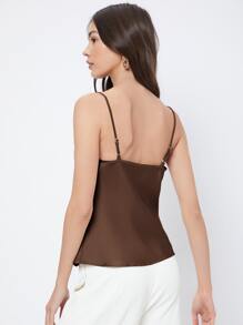 BizChic Top casual da donna senza maniche con motivo a camisole di , elegante e romantico color solido adatto per l'ufficio, uso quotidiano, autunno