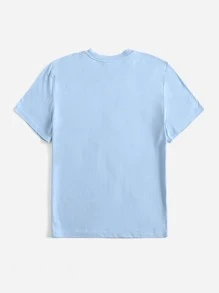 Áo thun nữ Lá thư Rau quả Giải trí - Màu xanh nhạt - Xem 2