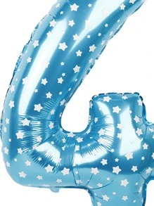 Bóng bay hình số 1pc - Xanh và trắng - Xem 2