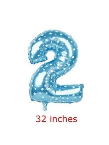 Bóng bay hình số 1pc - Xanh và trắng - Xem 3