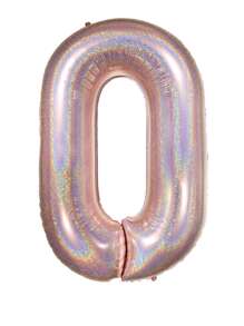 1入組數字形狀隨機小氣球 - 玫瑰金 - 查看 2