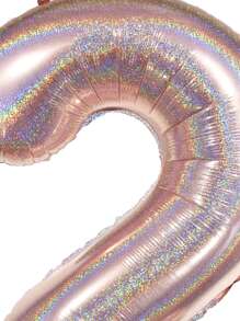 1入組數字形狀隨機小氣球 - 玫瑰金 - 查看 3