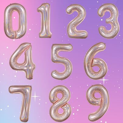 1入組數字形狀隨機小氣球