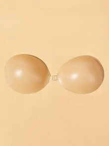 Women Silicone Push Up Sticky Bra Strapless Backless Reusable Invisible Apricot Nude - Apricot - View 2