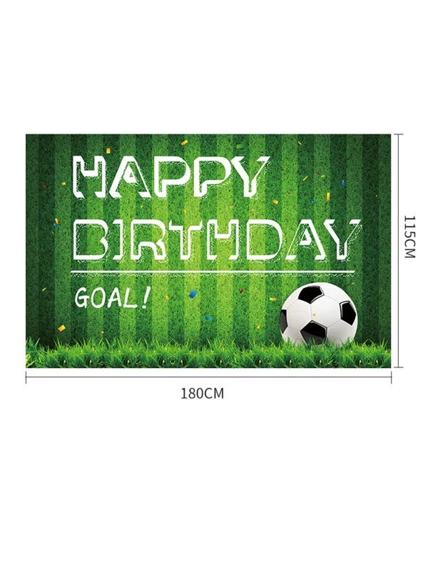 1個 サッカープリント 誕生日パーティー 飾り用 バナー