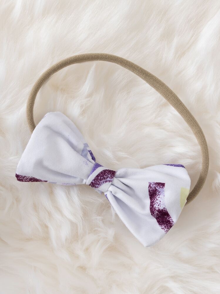 Bebé con estampado de arcoíris ribete con fruncido con lazo delantero Body & Diadema - Multicolor - Añade 3