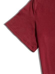 Manfinity 男士熊貓印花T恤 - 酒紅色 - 查看 3