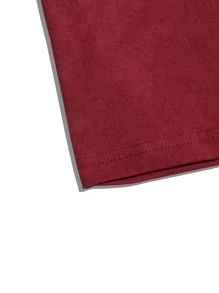 Manfinity 男士熊貓印花T恤 - 酒紅色 - 查看 4