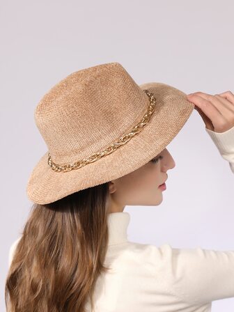 Chain Decor Fedora Hat