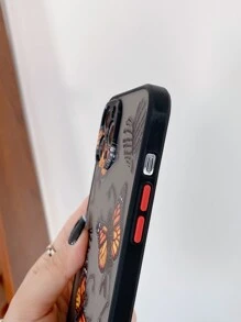 骷髏圖案手機外殼 - 黑色 - 查看 3