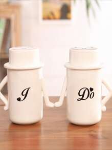 1 st 'I Do/Me Too - Just/Married - Bride/Groom' Bröllopsdekorationsklistermärke, Klistermärken, Väggdekal, Vinyldekal För Heminredning, Vårdekorationsartiklar Fräscha upp Ditt Hem, Rama Dekorationsklistermärken - Svart - Visa 6