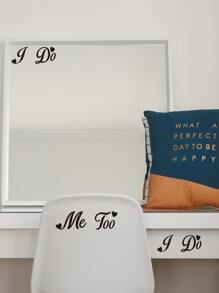 1 st 'I Do/Me Too - Just/Married - Bride/Groom' Bröllopsdekorationsklistermärke, Klistermärken, Väggdekal, Vinyldekal För Heminredning, Vårdekorationsartiklar Fräscha upp Ditt Hem, Rama Dekorationsklistermärken - Svart - Visa 7