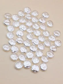 50 Piezas De Adornos De Joyas Artificiales De Perlas Para Hacer Tú Misma - Blanco - Ver 2