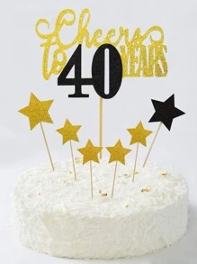 7pcs 40th Birthday Cake Topper - Multicolor - View 3