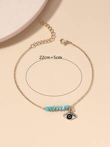 水晶吊墜項鍊和手環和耳墜 - 藍色 - 查看 3