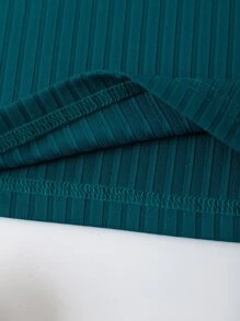 INAWLY 素色條紋針織背心上衣 - 水鴨藍 - 查看 4