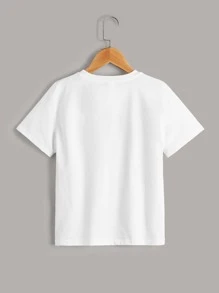 SHEIN Boys Cartoon Face Pattern Tee