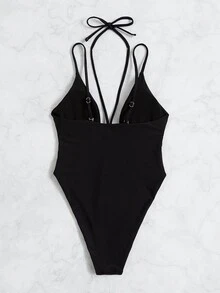 Đồ bơi liền thân Solid Harness, cho kỳ nghỉ hè ở bãi biển - màu đen - Xem 6