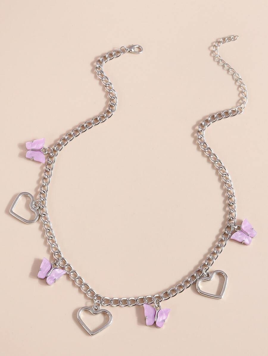 Vòng cổ Bướm & Trái tim - Nhiều màu - Xem 1