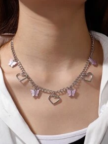 Vòng cổ Bướm & Trái tim - Nhiều màu - Xem 2