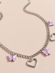 Vòng cổ Bướm & Trái tim - Nhiều màu - Xem 4