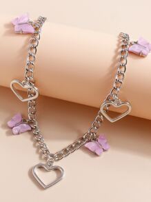 Vòng cổ Bướm & Trái tim - Nhiều màu - Xem 6