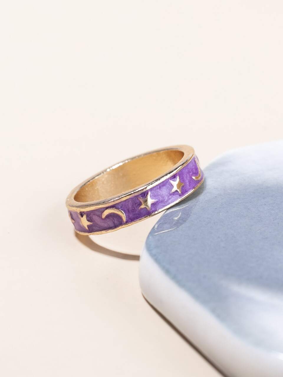 Moon & Star Detail Ring