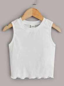 SHEIN 少女3入組萵苣邊修飾背心 - 彩色 - 查看 3