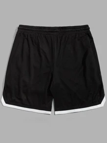 Manfinity VCAY Quần Short Nam Dây kéo Túi Ruy băng Hoạt hình Lá thư Sẵn sàng - màu đen - Xem 2