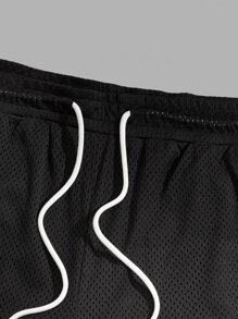 Manfinity VCAY Quần Short Nam Dây kéo Túi Ruy băng Hoạt hình Lá thư Sẵn sàng - màu đen - Xem 4