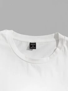 GENTILAND 男士字母圖案撞色T恤 - 白色 - 查看 3